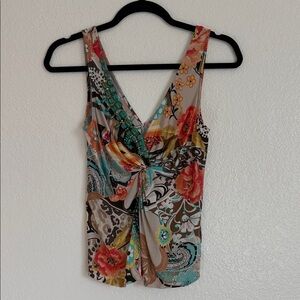 Blumarine Floral V-Neck Blouse - Multicolor